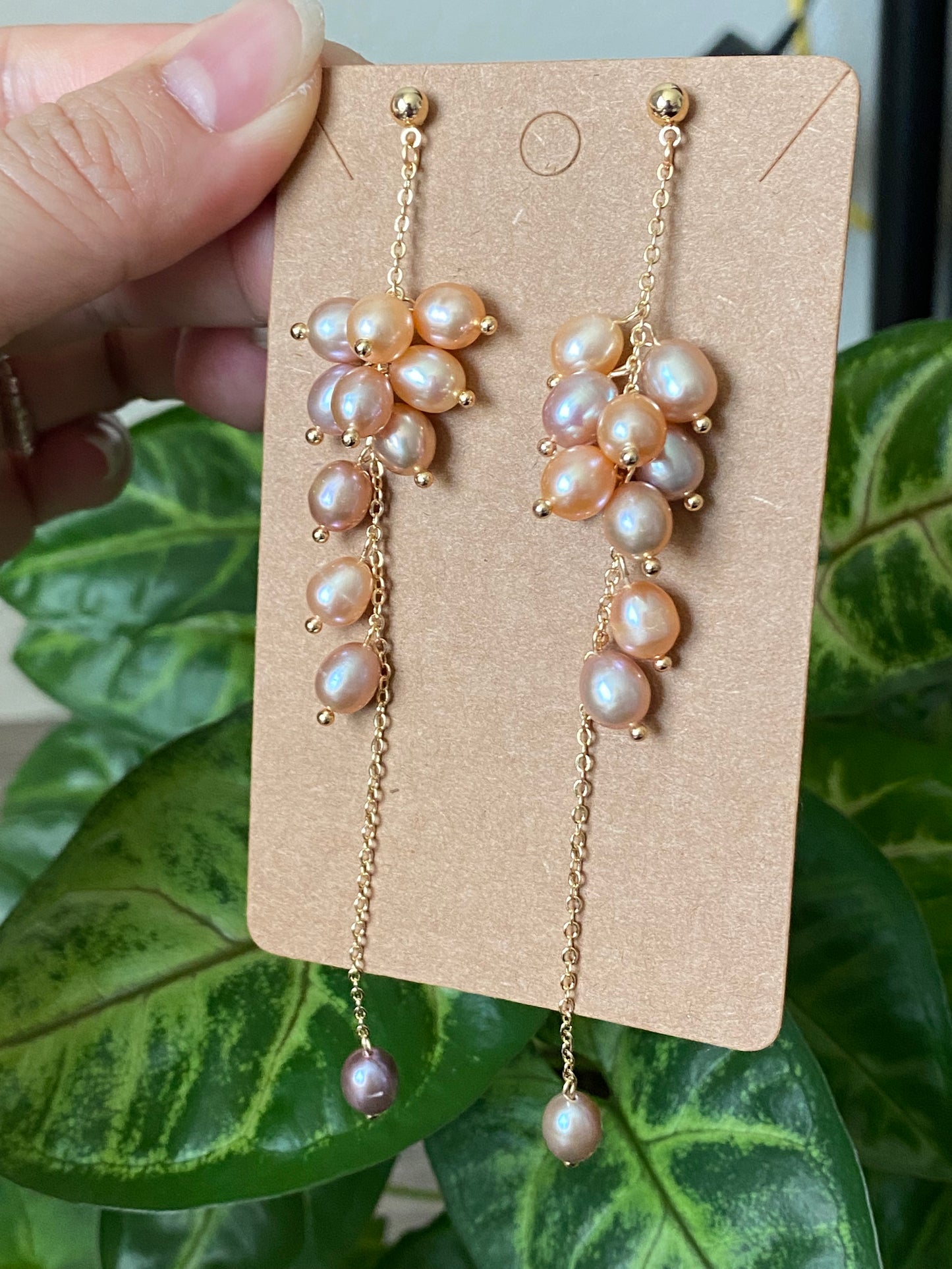 Multiple use Natural Fresh Water Pearl Drop Earrings, Dainty Dangle Pearl Earrings, Bridal Jewellery, Multiple Pearl, Wedding Earrings, Bridesmaid Gift,Made in the USA,custom length