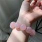 20mm Gym Huge size Natural Rose Quartz,pink crystal Round Bead Bracelet,gift for her sphere on wristen