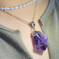 Natural Raw Amethyst rock Sterling silver Raw Crystal Necklace, Natural Amethyst Jewelry, Empath Protection Necklace