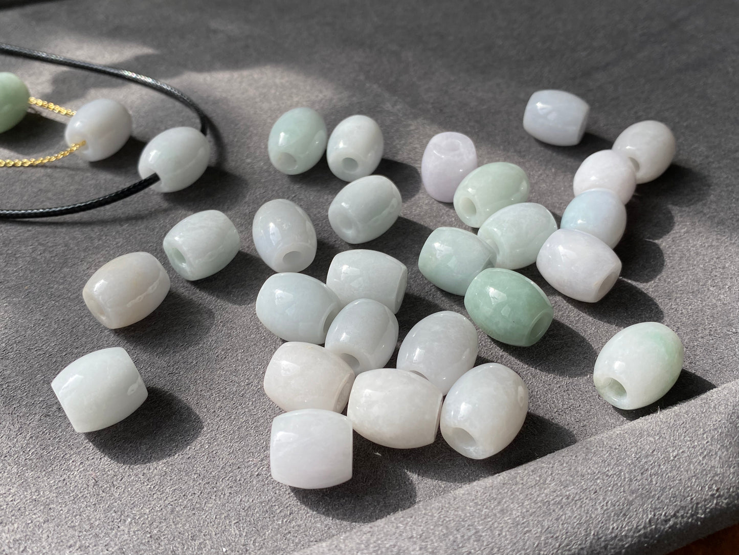 AAA  Natural BIYU Hetian Jade barrel bead Nephrite bead Lucky bead Necklace,gift for her,gift for him,christmas gift