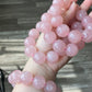 20mm Gym Huge size Natural Rose Quartz,pink crystal Round Bead Bracelet,gift for her sphere on wristen