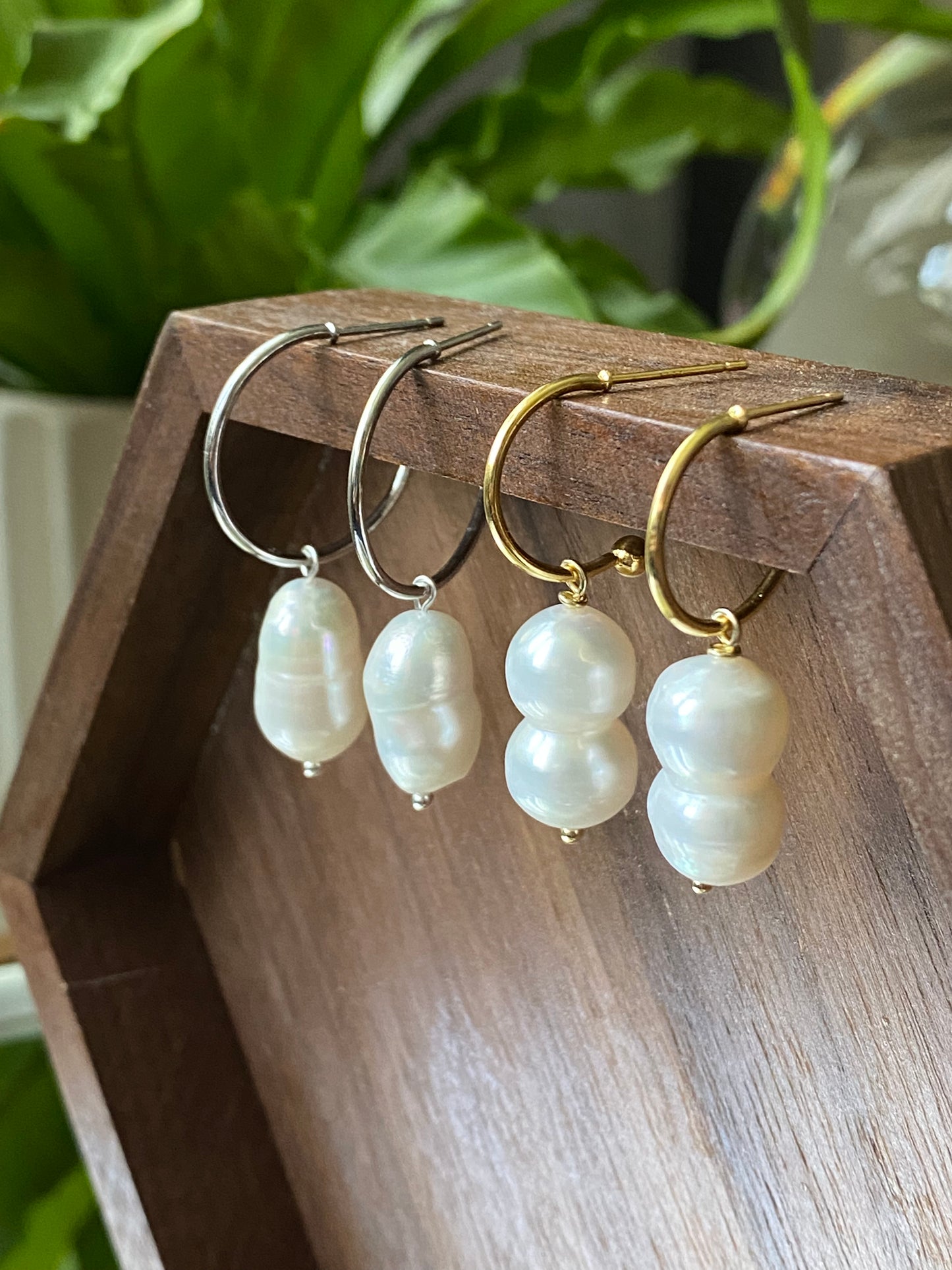 Natural freshwater pearls baroque dangle earring, Large Baroque Pearl, White Baroque Pearl, Wedding Earrings, June Birthstone, Bridesmaid Earrings