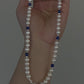 freshwater pearls with lapis lazuli vintage beach style necklace,gift for her,mother's day gift