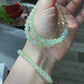 Natural nice clear faceted cut Prehnite shinning bead bracelet,gemstone bracelet (grape stone）