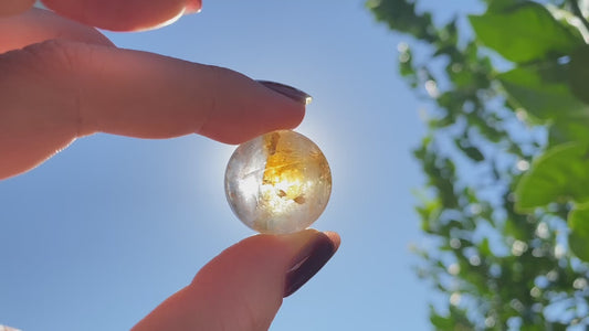 Natural pyramid Citrine grown with rainbow crystal Rock Crystal Ball, Crystal point, Clear crystal Mineral Specimen,Divination Ball