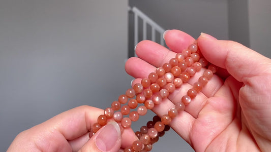 High Quality Sunstone  healing crystal，with rainbow inside bead bracelet necklace 5mm,7mm,8mm,10mm