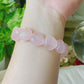 AAA high quality Rose quartz puffy heart shape bracelet bead grapefruit pink