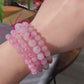 Top High Grade Ice Rhodochrosite,Less white more clear Rainbow cat eye fire smooth round Bracelet