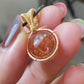 Natural Raw Black Gold Super Seven Princess 14k gold wire pendant necklace 14mm to 16MM