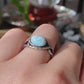 Genuine Natural Larimar Raw Larimar statement gemstone oval shape women men ring