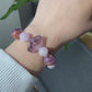 Natural Raw Ametrine Purple Lithium Amethyst Purple Phantom Lilac Mixed Design Bracelet