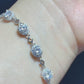 Certificated 0.5ct  Moissanite chain Sterling silver bracelet,wedding chain bracelet, gift for her