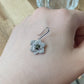 Gorgeous  Flower Floral Drop Dangle Dark Green Moissanite Sterling silver earring 0.5CT