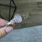 love of the bangle, rose quartz,Aquamarine vintage Sterling silver bangle bracelet