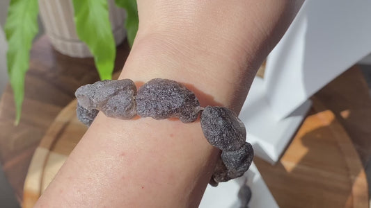 35-50g Natural Raw Cintamani Saffordite Tektite Bracelet, wishing stone, Saffordite Tektites, Arizona Tektitest bead bracelet