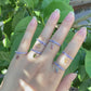 Tourmaline Emerald Cut super cute dangle  zircon adjustable ring