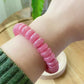 AAAAAA Natural Ice Rhodochrosite Flash Rainbow inside lovely Pinky Rose Saucer Bead Bracelet