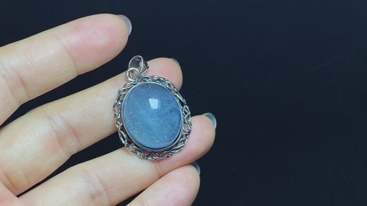 Nature Big Aquamarine Oval shape vintage setting pendant collar Boho Charm Necklace,March Birthstone