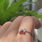 High grade Ruby Red Natural Garnet Heart shape zircon shinning cuty cat paw Ring everyday Ring