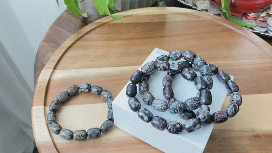 Natural Plum blossom Jade Healing Barrel shape Bead Bracelet gift for him,gift for Mom,gift for her