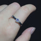 Natural Tanzanite Heart shape surrounded with clear zircon square shape Sterling silver S925 Ring,Statement Ring Birthday Aniversary gift