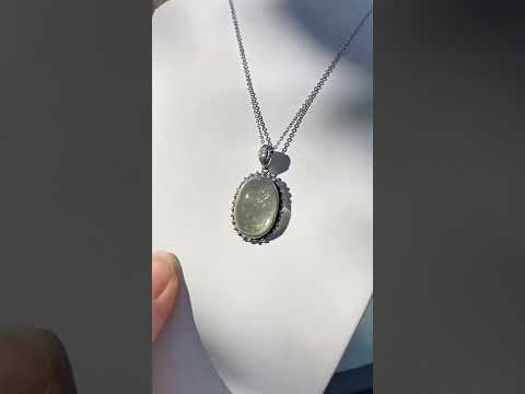 Libyan Desert Glass Pendant - Sterling Silver Healing Crystal Necklace for Energy Protection