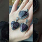 Natural High Rare Grade Purple Pink Sugilite Heart Shape  Mid-century Sterling Silver Pendant