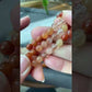 6MM/21.25 Inches Long Natural Red Rutilated Quartz Gradient Change,Rabbite Hair Crystal Round Beaded triple Wrap Bracelet,Necklace