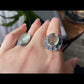 Natural Polished Libyan Desert Glass,Libyan Gold Tektite Sterling silver Mid Century Modern Vintage setting Oval shape Adjustable Ring