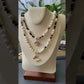 Natural Freshwater pearls with faceted Black Spinel 14K gold filled Handmade Necklace,gift for her, gift for him