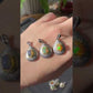 Natural Yello Opal brilliant Rainbow Fine shinning Sterling silver S925 Pendant,Birthstone Jewelry,Cabochon Opal Necklace