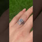 Certificated 1.0 ct. Champagne Moissanite flower heart hollow out Sterling silver wedding ring  with box,gift for her,anniversary gift