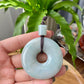 AAA Grade Natural Nephrite Hetian White Green Jade super big size Donut Circle Pendant 52*52mm