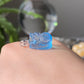 Hand carve Dark Blue Aquamarine with nice polished Pixiu brave troops Sterling silver necklace Pendant