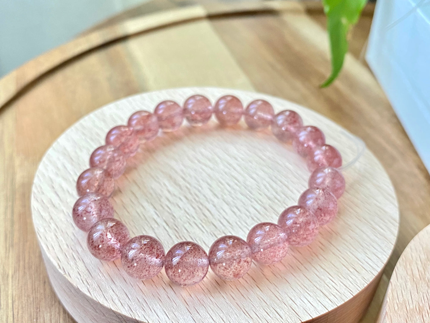 AAAA Grade Natural Rainbow Flash Strawberry Quartz with full seed Gemstone Healing Bracelet 7mm,8mm,10mm,11mm,18mm