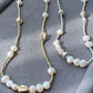 Natural Freshwater pearls baroque stone lotus ins style handmade Necklace, gift for her