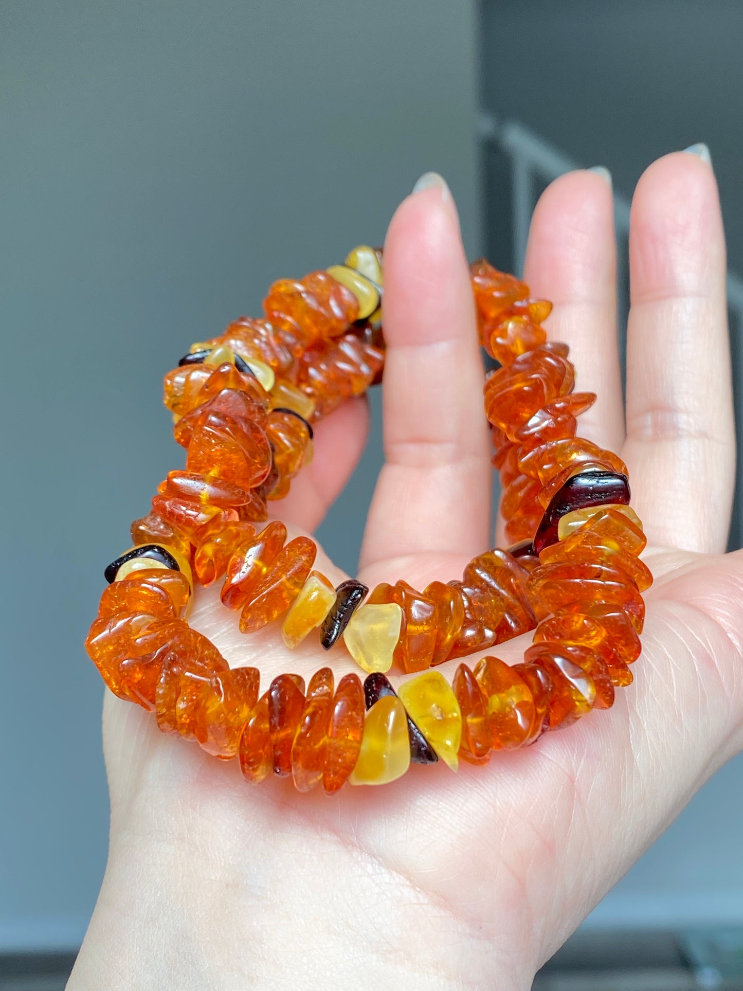 Made Friend Price Natural Genuine Baltic Amber Big Nuggets chips Mixed Color  Irregular Bead Necklace