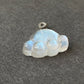 Sri Lanka Natural Moonstone blue Fire illuminate Labradorite Cat Paw Sterling silver pendant with leather necklace