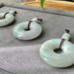 AAA Grade Natural Nephrite Hetian White Green Jade super big size Donut Circle Pendant 52*52mm