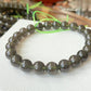 Natural Cintamani Saffordite Tektite Bracelet, wishing stone, Saffordite Tektites, Arizona Tektitest polished round bead bracelet