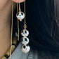 super cute Natural freshwater pearls panda painting drop dangle earrings,gift for her