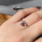 High grade Ruby Red Natural Garnet Heart shape zircon shinning cuty cat paw Ring everyday Ring
