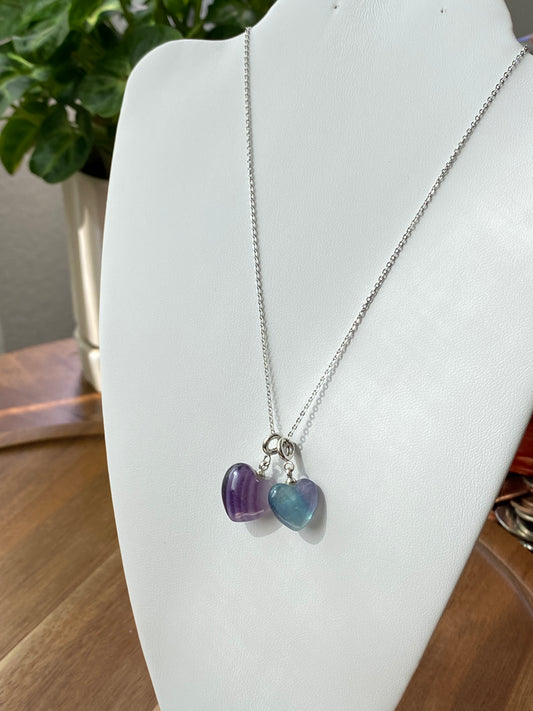 Natural Unicorn Fluorite hand Sculpture head shape pendant necklace