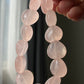 AAA high quality Rose quartz puffy heart shape bracelet bead grapefruit pink