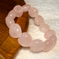 AAA high quality Rose quartz puffy heart shape bracelet bead grapefruit pink