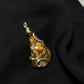 Natural raw Canadian Ammonite Freeform gemstone Pendant with 14k white gold wire