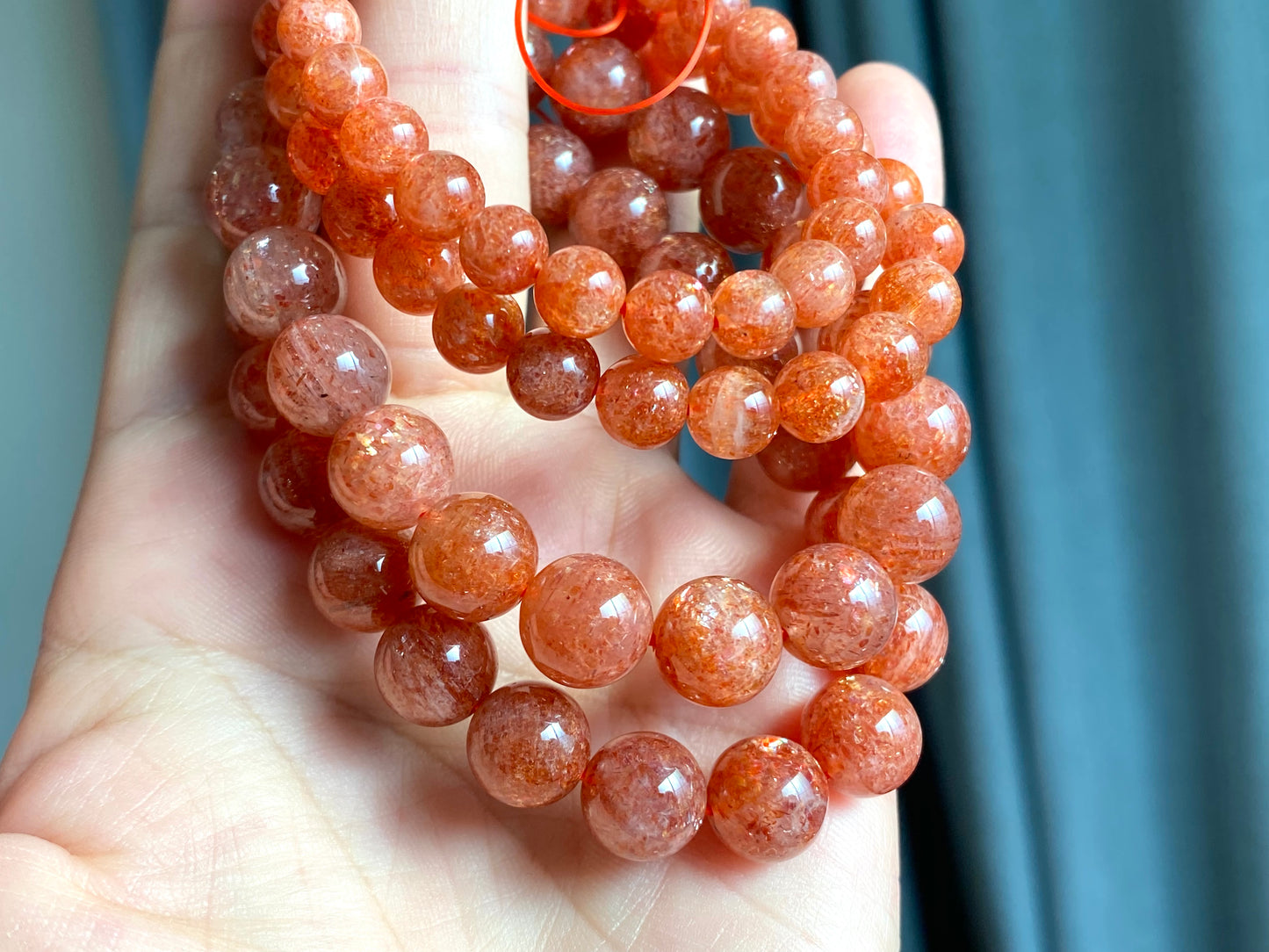 High Quality Sunstone  healing crystal，with rainbow inside bead bracelet necklace 5mm,7mm,8mm,10mm