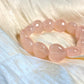 AAA high quality Rose quartz puffy heart shape bracelet bead grapefruit pink