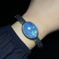 Hight Grade Big Surface ocean blue Aquamarine oval shape vintage open bangle bracelet gift for her gift for mom