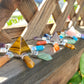 Energy Generator with seven kind Quartz, Tiger eye,Turquoise,Amethyst gemstone Orgonite  Pyramid Reiki Chakra Healing Gift,EMF Protection